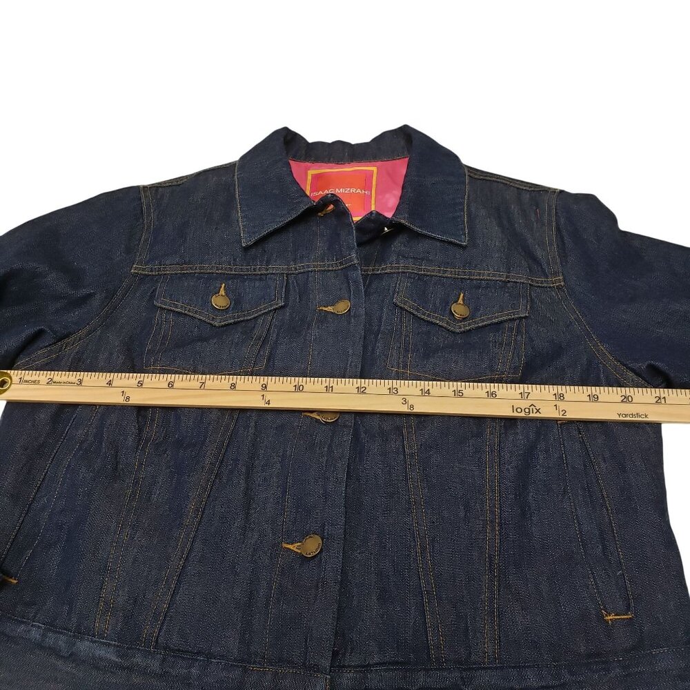 Isaac Mizrahi for Target Womens Denim Jacket Pink Lining Size L - Picture 8 of 9